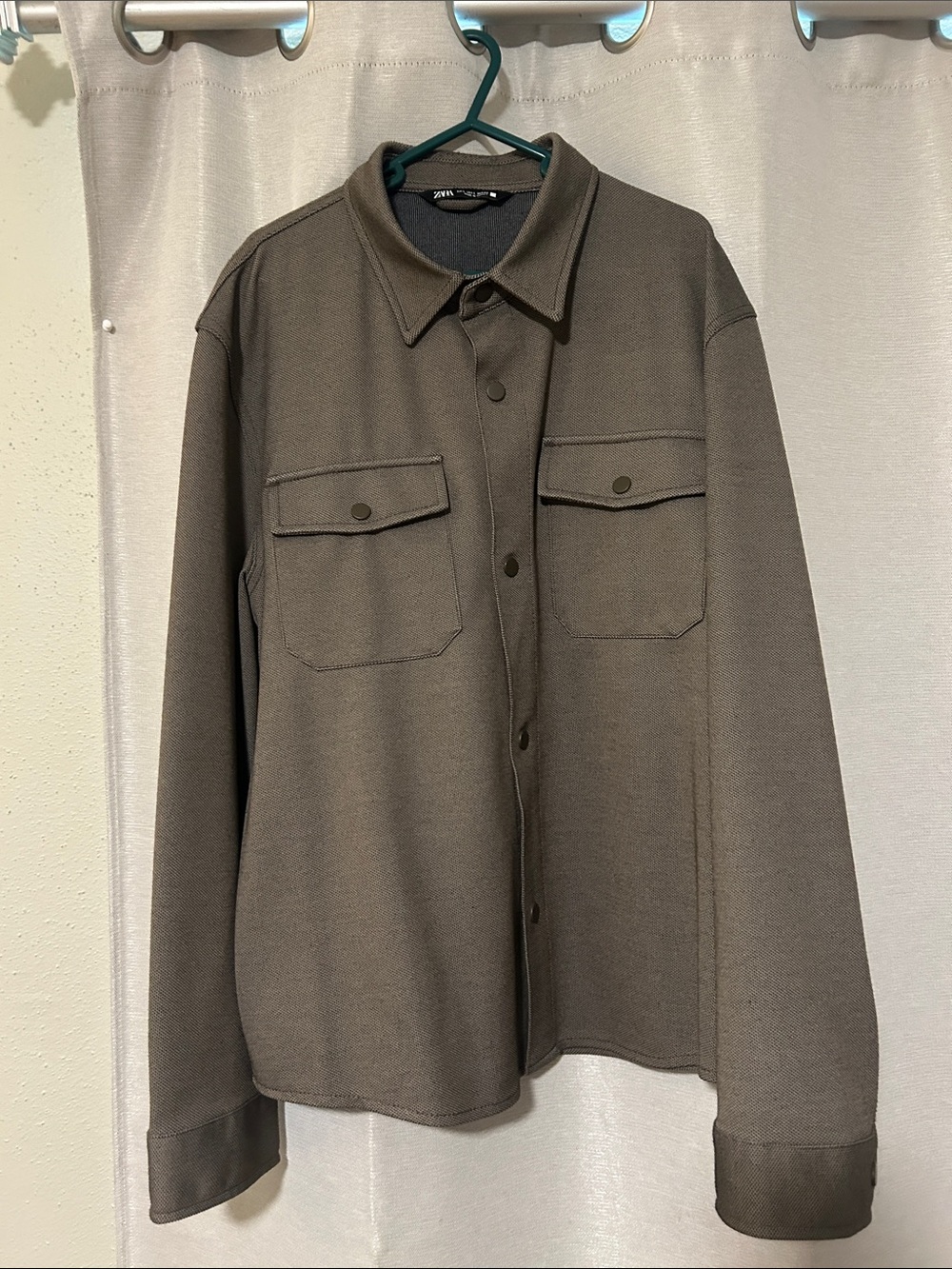 Zara Men's Shirt Jacket in Olive
